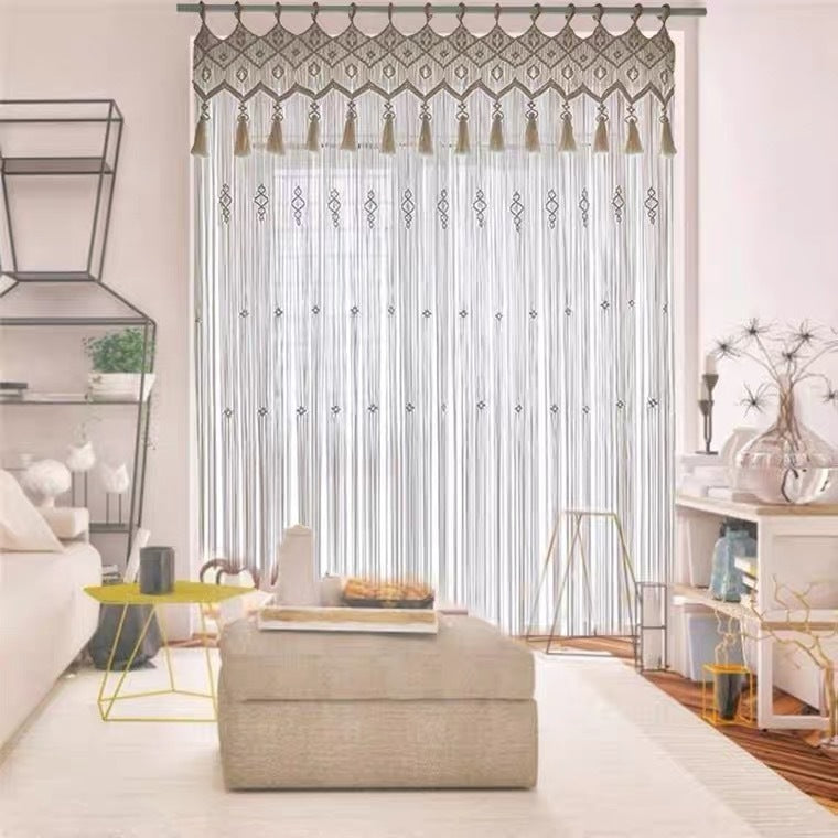 Bohemian Handwoven Macrame Tapestry Curtain