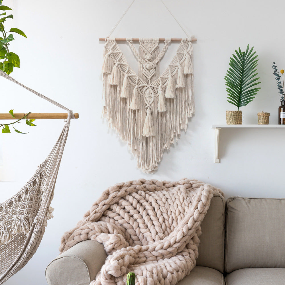 Hand-Woven Macrame Wall Hanging Tapestry