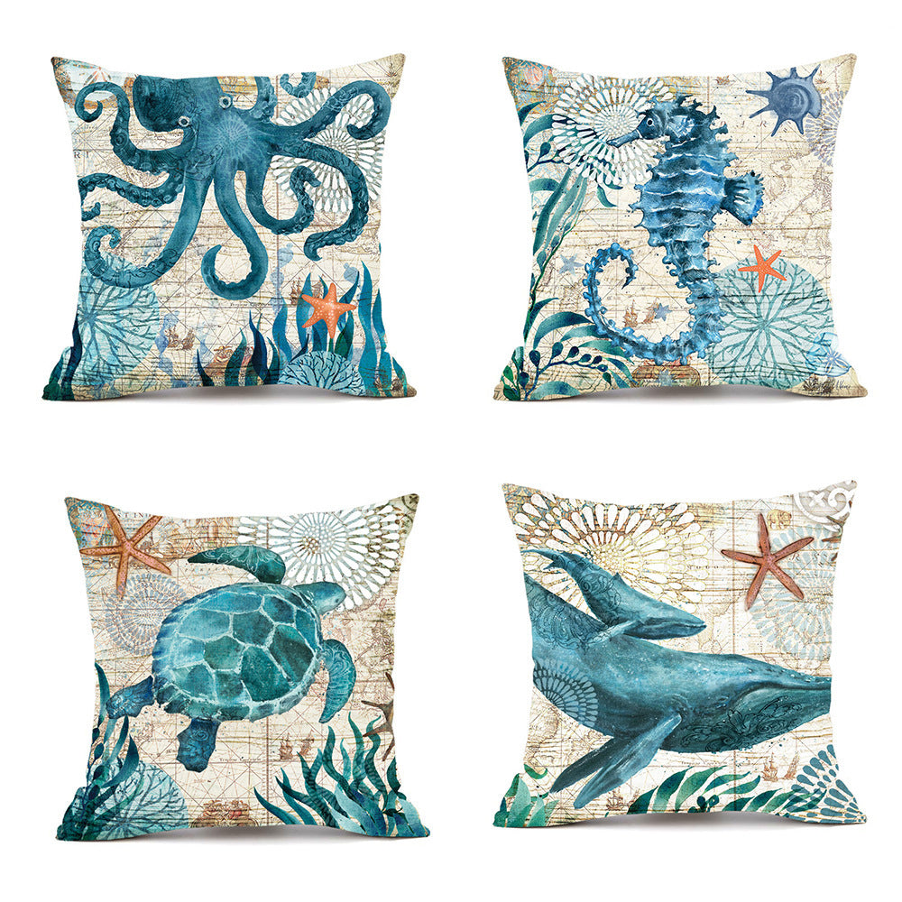 Sea Turtle Printed Cushion Covers