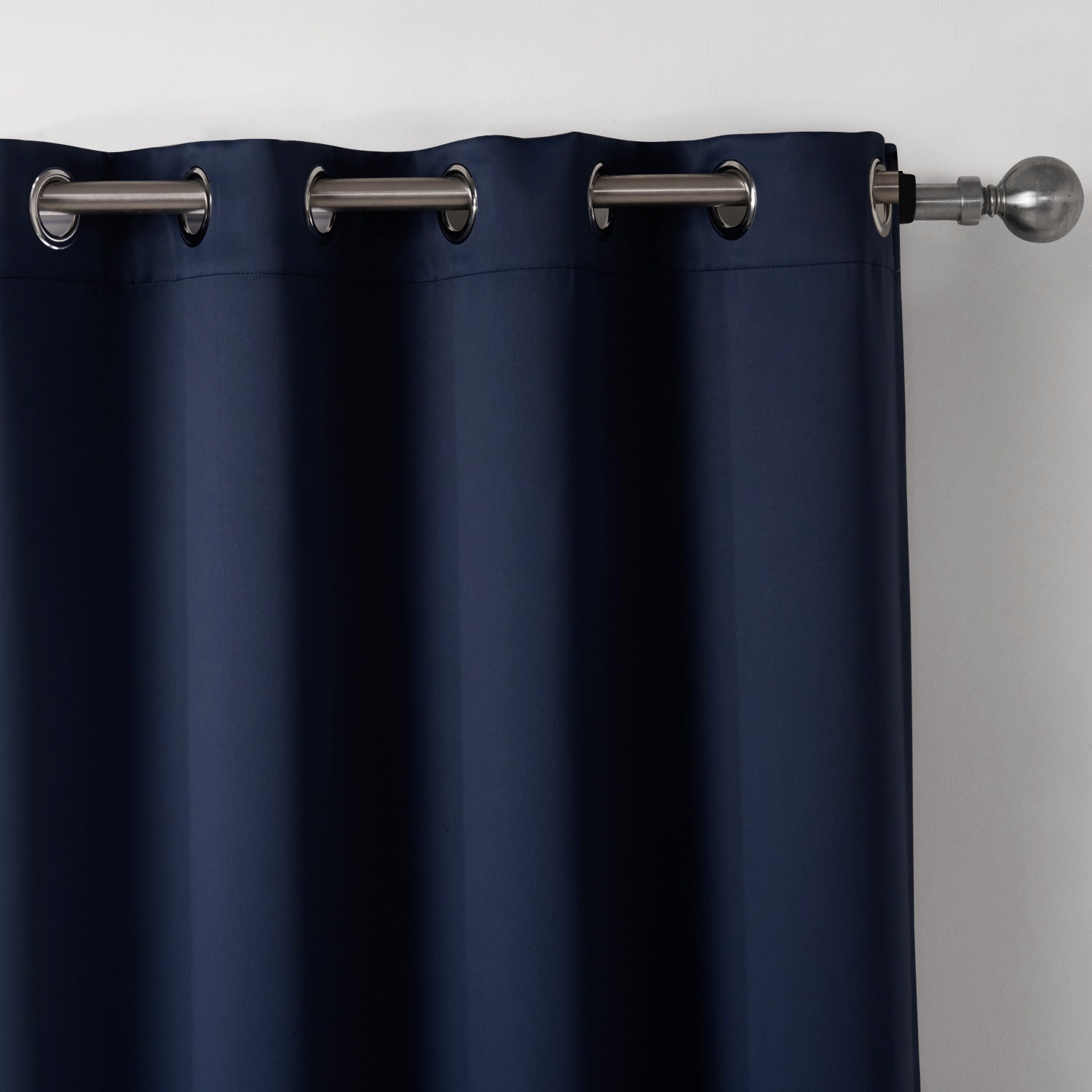 Dark Blue Printed Blackout Curtains