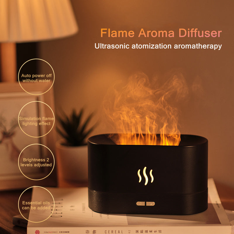 180ML USB Ultrasonic Aroma Diffuser with Flame Simulation