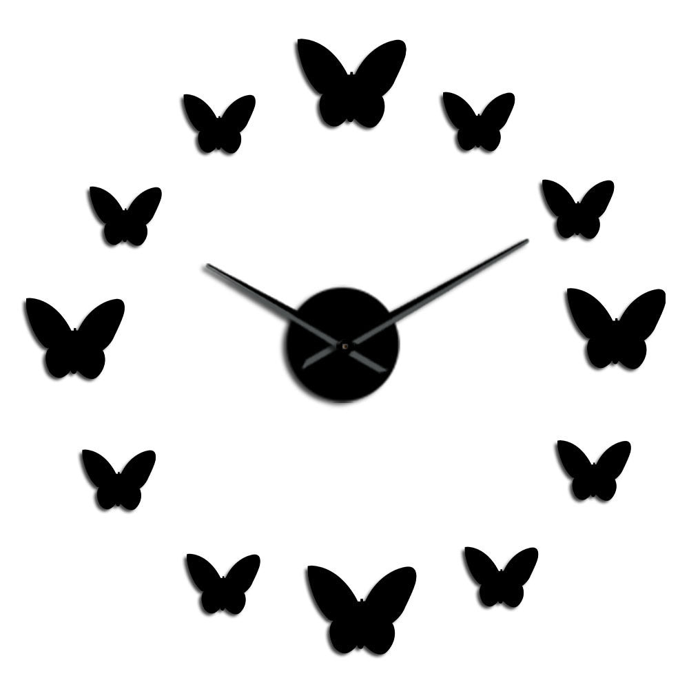 3D Butterfly Mirror Wall Clock