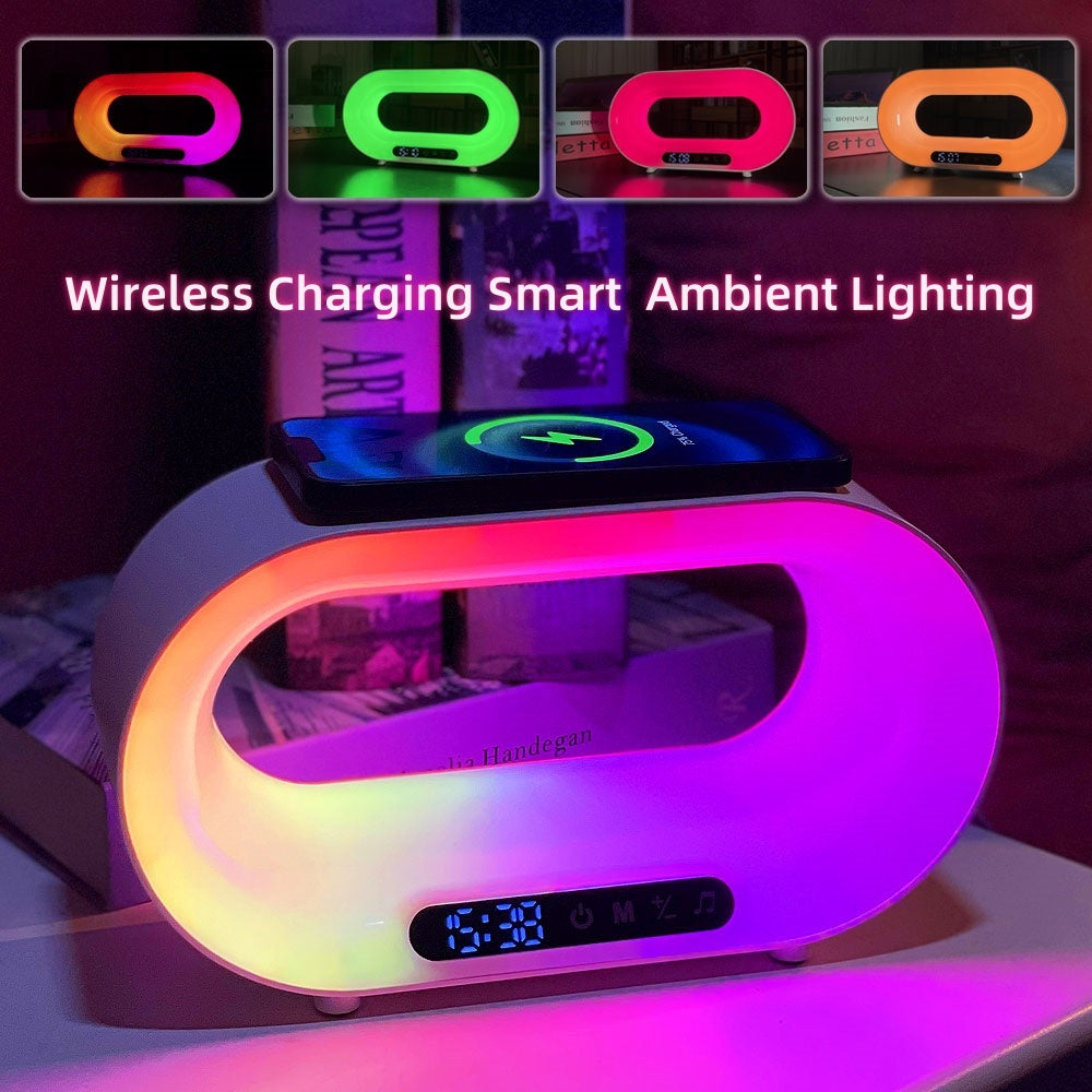 Smart 3-in-1 LED Night Light with Wireless Charger & Alarm Clock