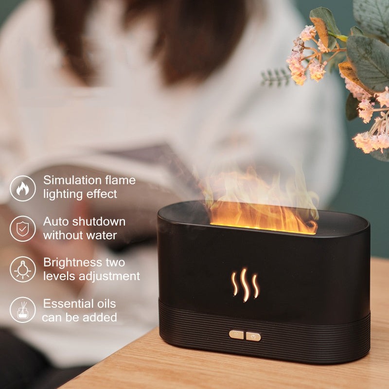 180ML USB Ultrasonic Aroma Diffuser with Flame Simulation