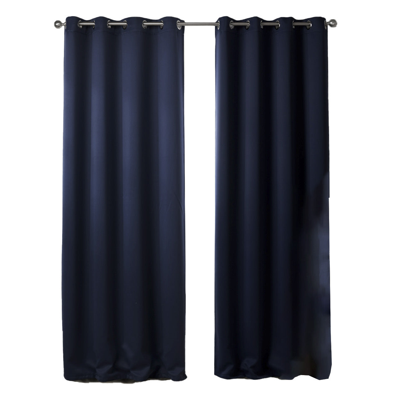 Dark Blue Printed Blackout Curtains